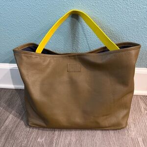 Parker Thatch Medium Jane Bag in Olive and Yellow Leather
